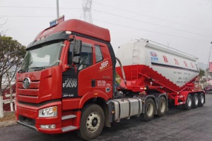 解放460马力国五轻量化33方下灰半挂车